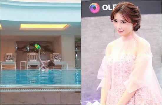 林志玲晒游泳照 美胸浮水身材辣人