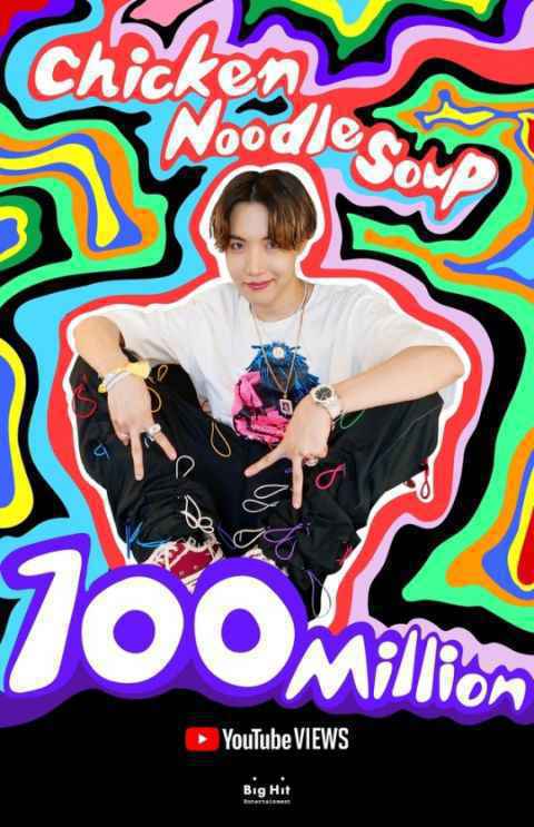 J-Hope〈Chicken Noodle Soup〉人气狂飙 MV 未满一个半月已破亿！