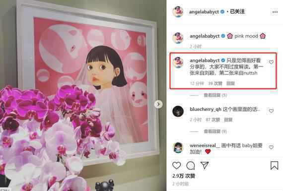 Angelababy更新动态配图引热议 回应称“不用过度解读”