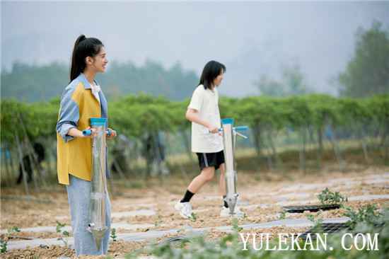 张婧仪综艺首秀《向往的生活》 “风犬”少年合体种西瓜