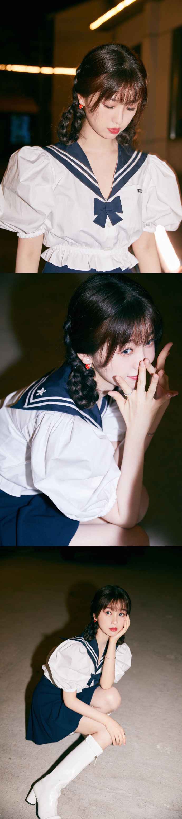 虞书欣夜间制服机车大片 机车配甜妹绝绝子