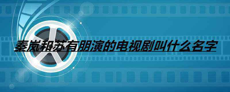 秦岚和苏有朋演的电视剧叫什么名字