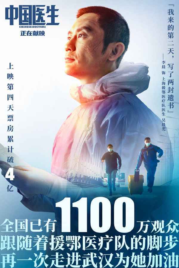《中国医生》上映4天票房破4亿 《1921》单日票房首次失守千万线