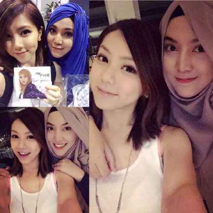 邓紫棋茜拉再聚 姐妹贴脸合照情深