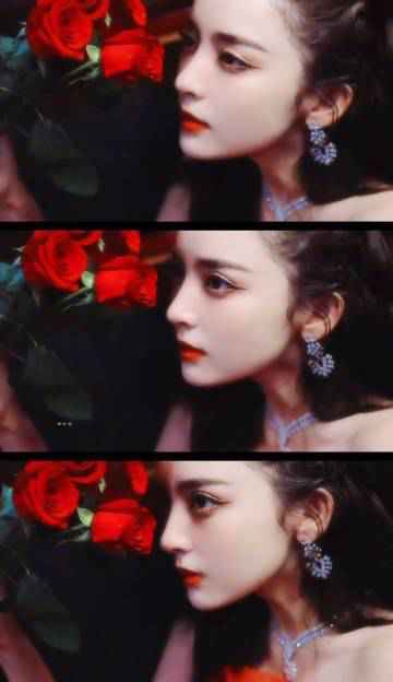 港风美人！娜扎穿抹胸红裙拿玫瑰 明媚动人